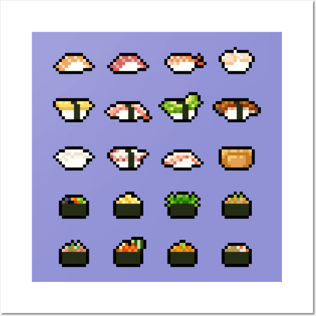 Pixel Sushi Wall Art by norinoko